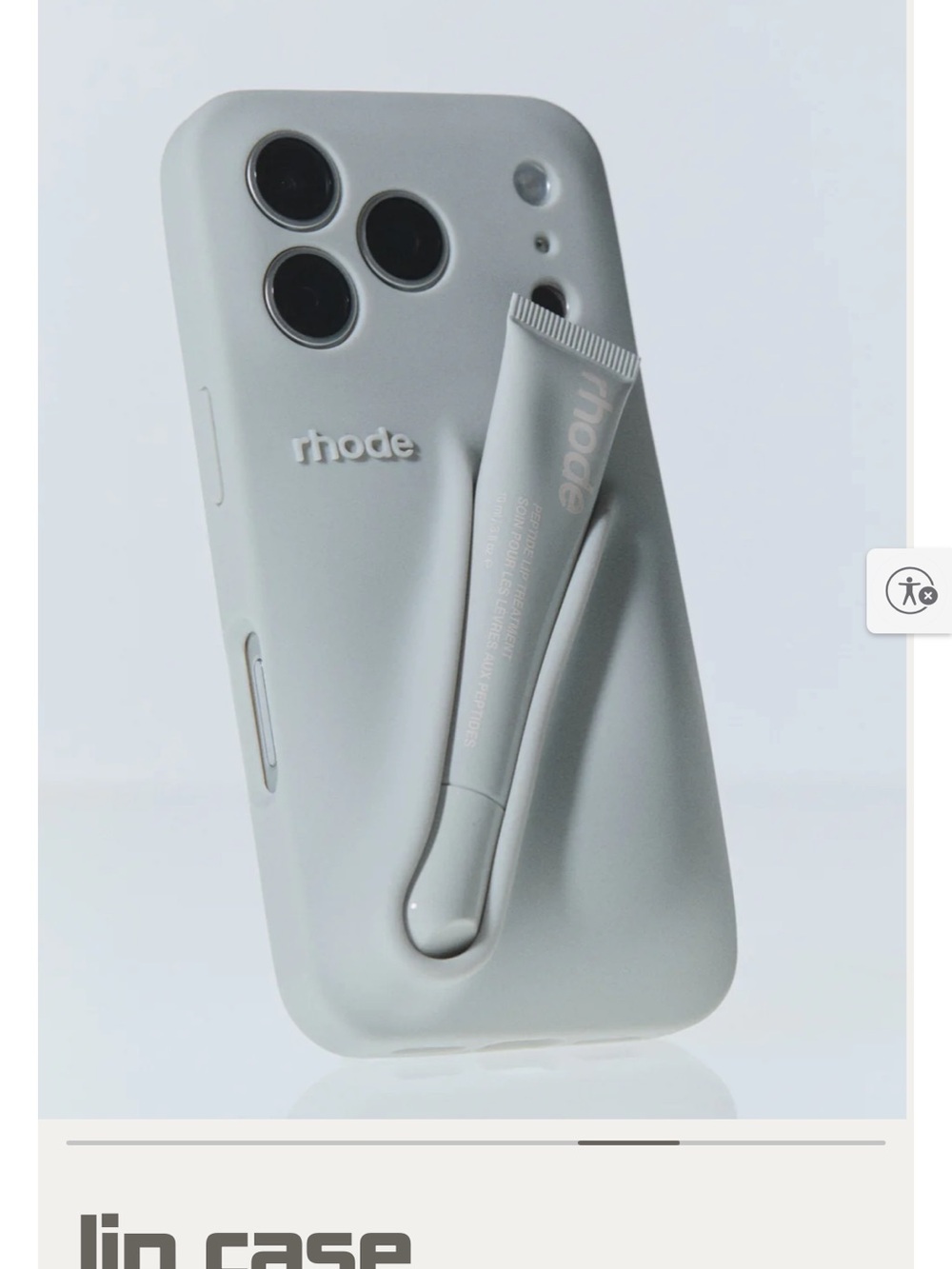 RHODE Soft-Touch Phone Case with Matching Tube Attachment - Light Gray